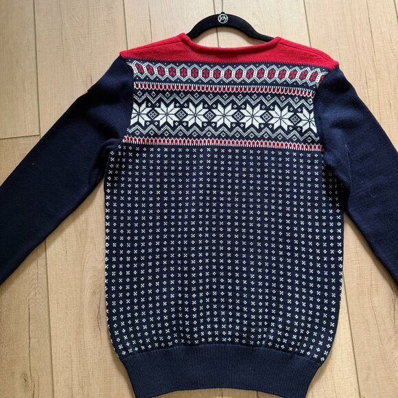 Dale of Norway Navy and Red Snowflake Winter Sweater - lightly used - Picture 3 of 4